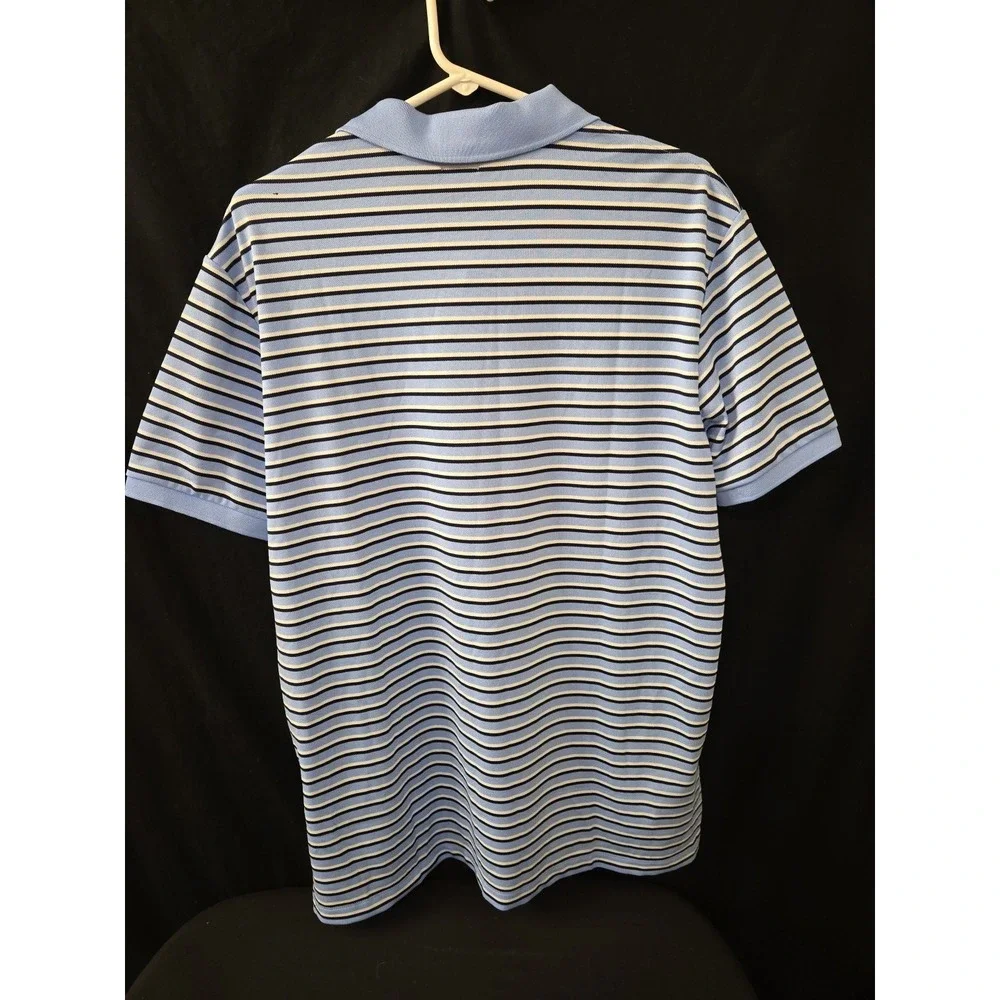 Polo Ralph Lauren Performance Golf Shirt Mens L Blue‎ Stretch Striped NWOT KNIT